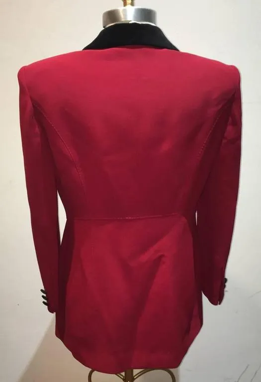 Moschino Couture Vintage Black and Red Women's Blazer Size 12