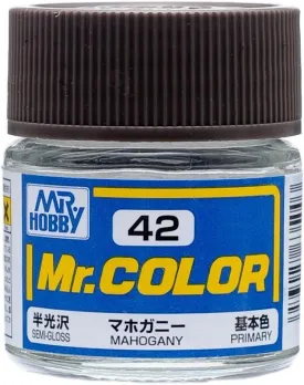 Mr. Hobby C42 Mr. Color Semi Gloss Mahogany Lacquer Paint 10ml