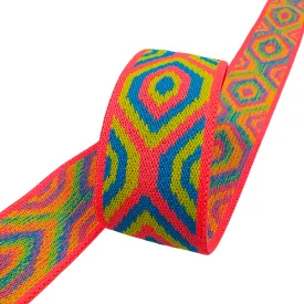 Multi-Color Triangular Design Woven Pattern Elastic