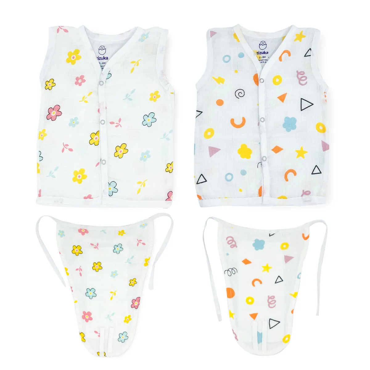 Muslin Jabla and Nappy Set- 100% Organic Cotton - Extra soft Langot & Jablas (Pair of 2)