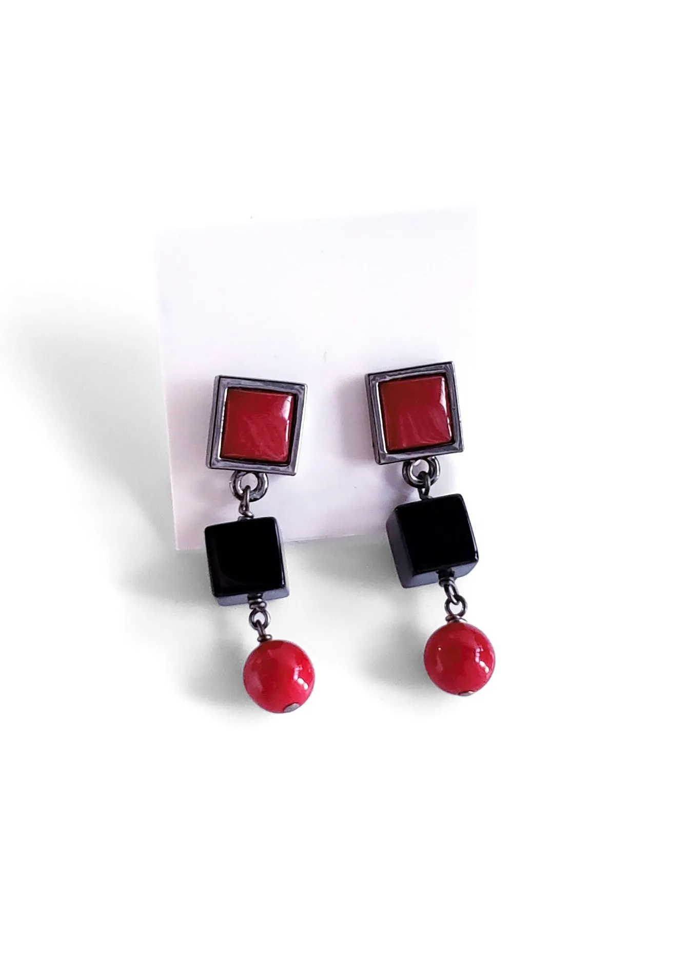 Myka - Quartz Onyx Earrings Bead Drops