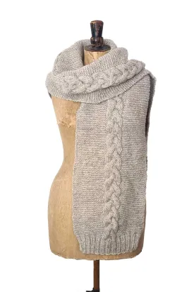 Oatmeal Hand Knitted Scarf