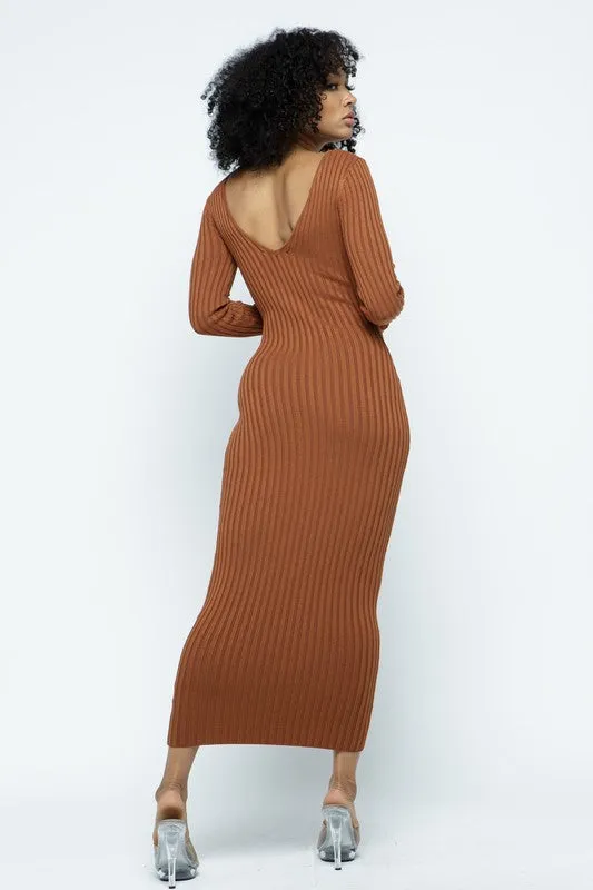 Off Shoulder Ribbed Bodycon Dress