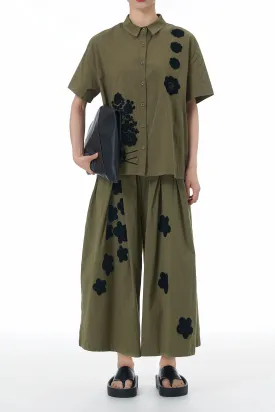 Olive Green Embroidered Coord Set