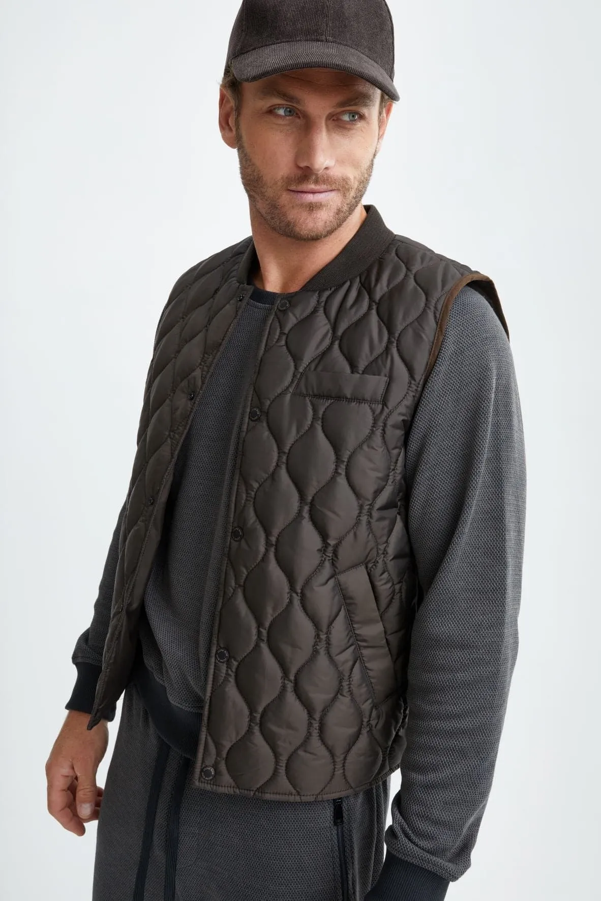 Olive Quilted Puffer Vest