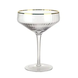 Optic Coupe Glass Clear with Gold Rim 255ml