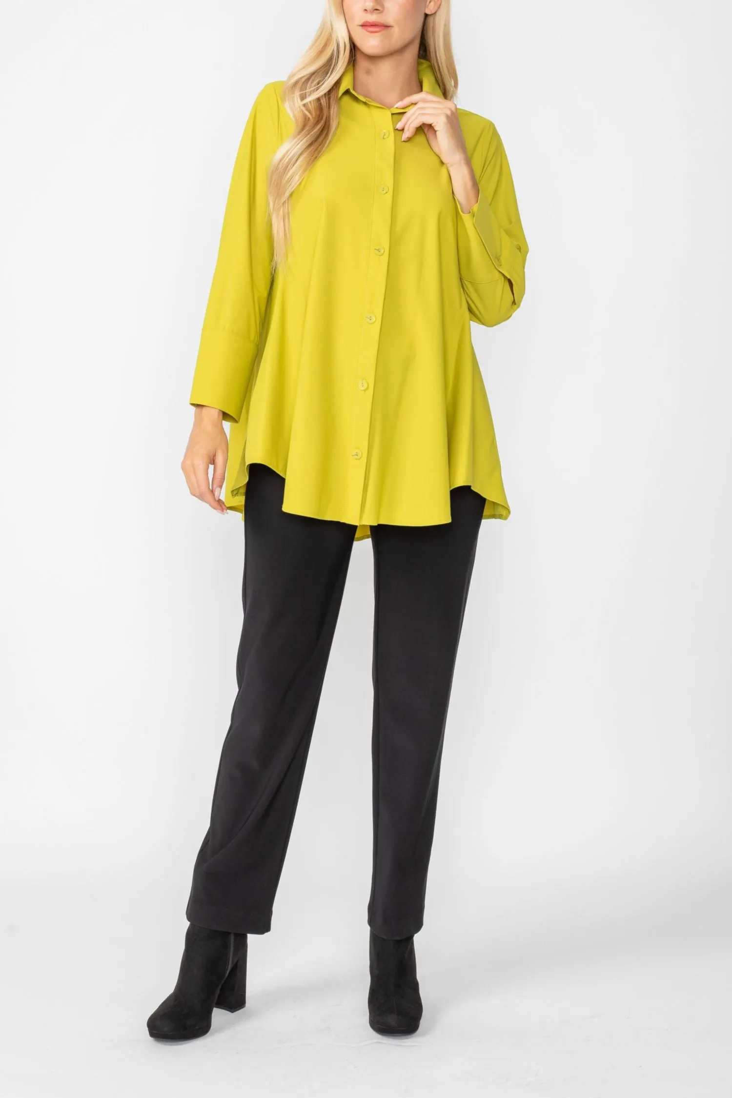 Pear Fold Down Collar Blouse