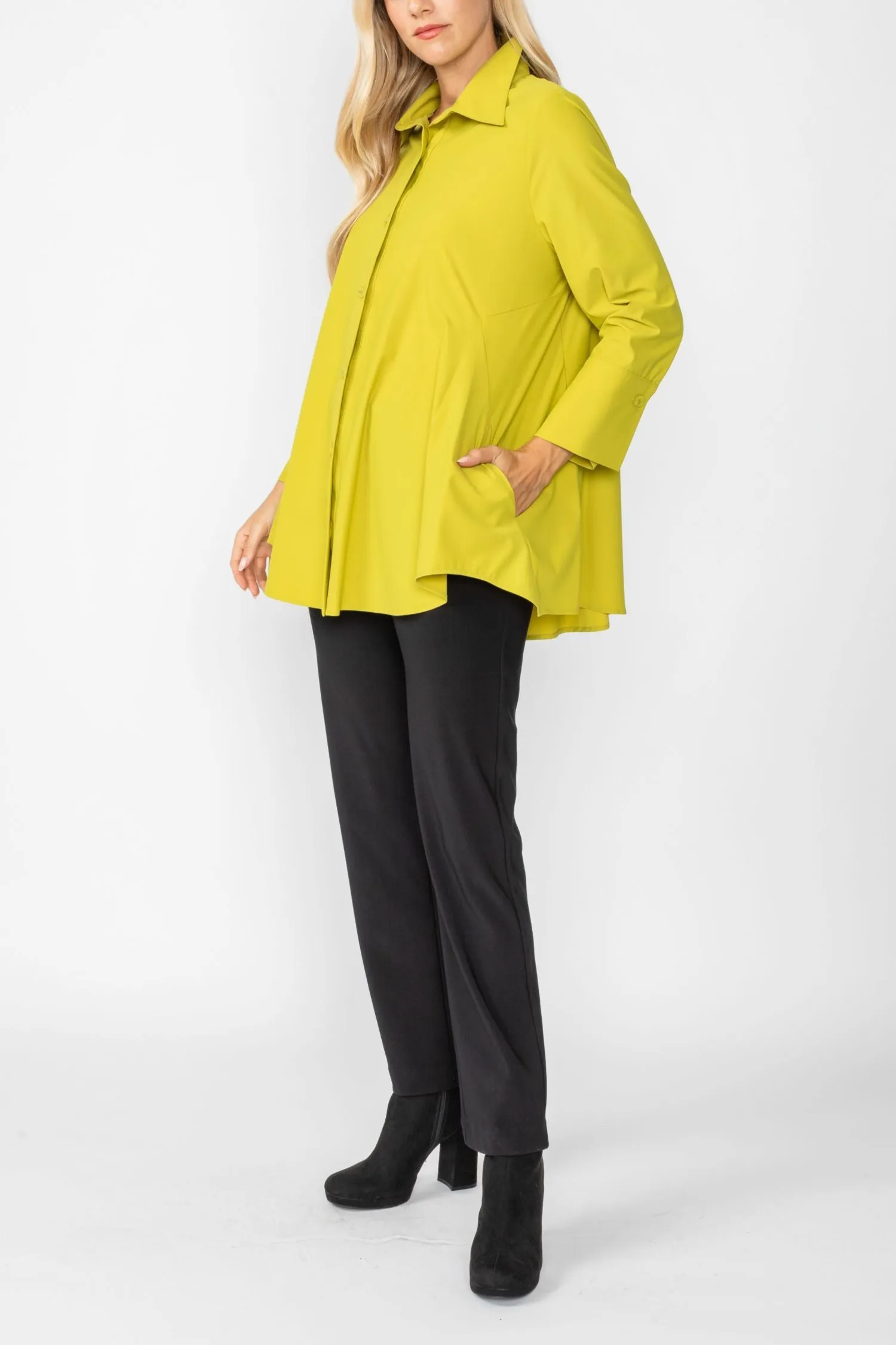 Pear Fold Down Collar Blouse