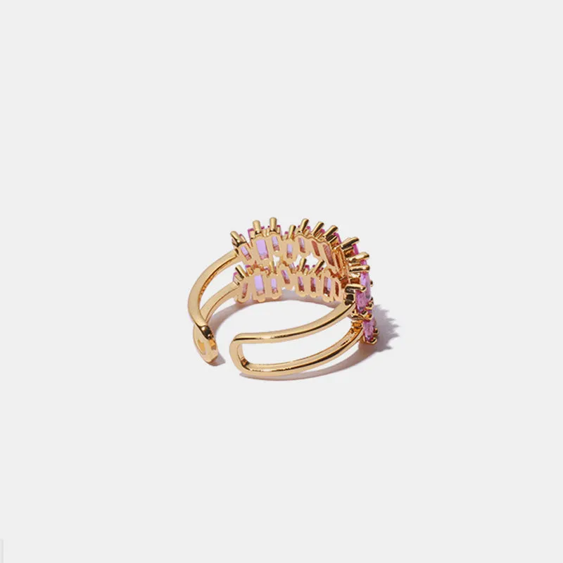 Pink Double-Layered Open Ring