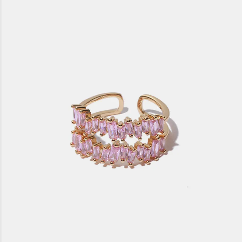 Pink Double-Layered Open Ring