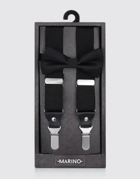 Polyester Clipped Suspender Bow Tie