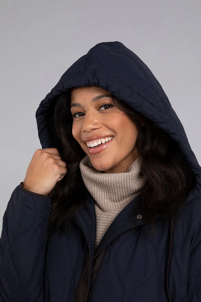 Quilted Snap It Jacket | Navy