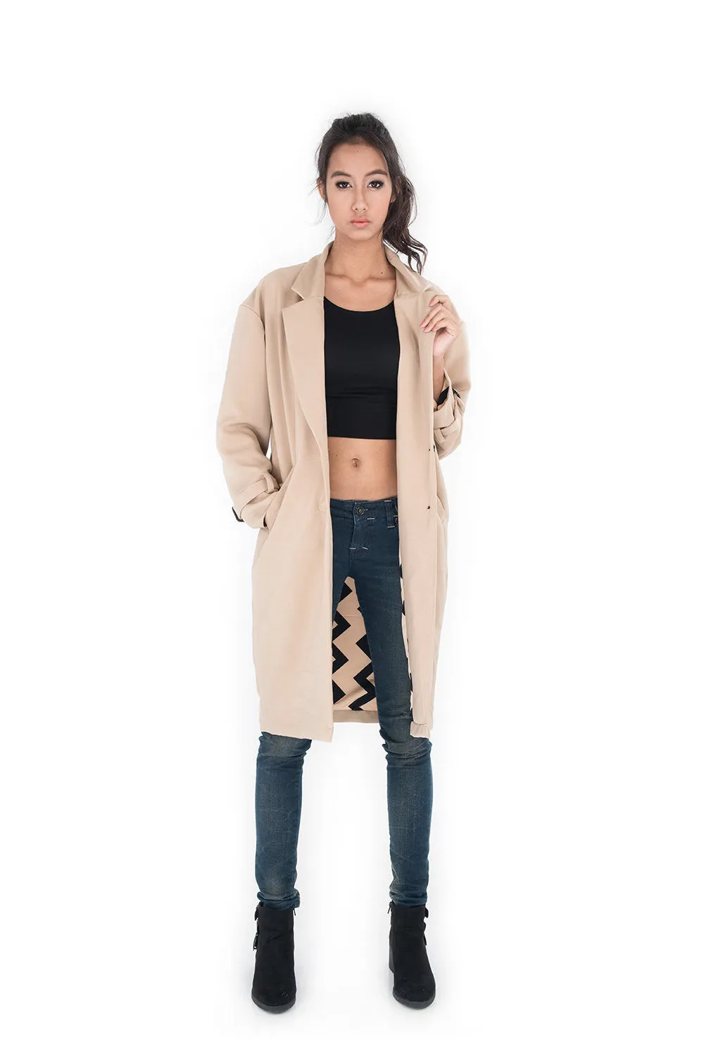 SALE 50 % !! Was 150 now 75 >  Long coat / Trench coat  / Womens trench coat / Autumn Fall Winter Coat : Nature Touch Collection