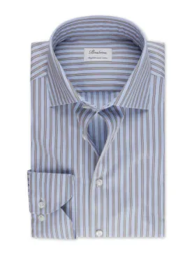 Stenstroms Blue/Beige Striped Twill Shirt