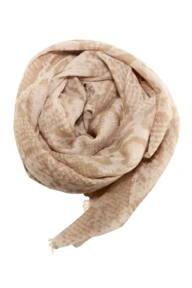 Stylish snake print scarf in beige