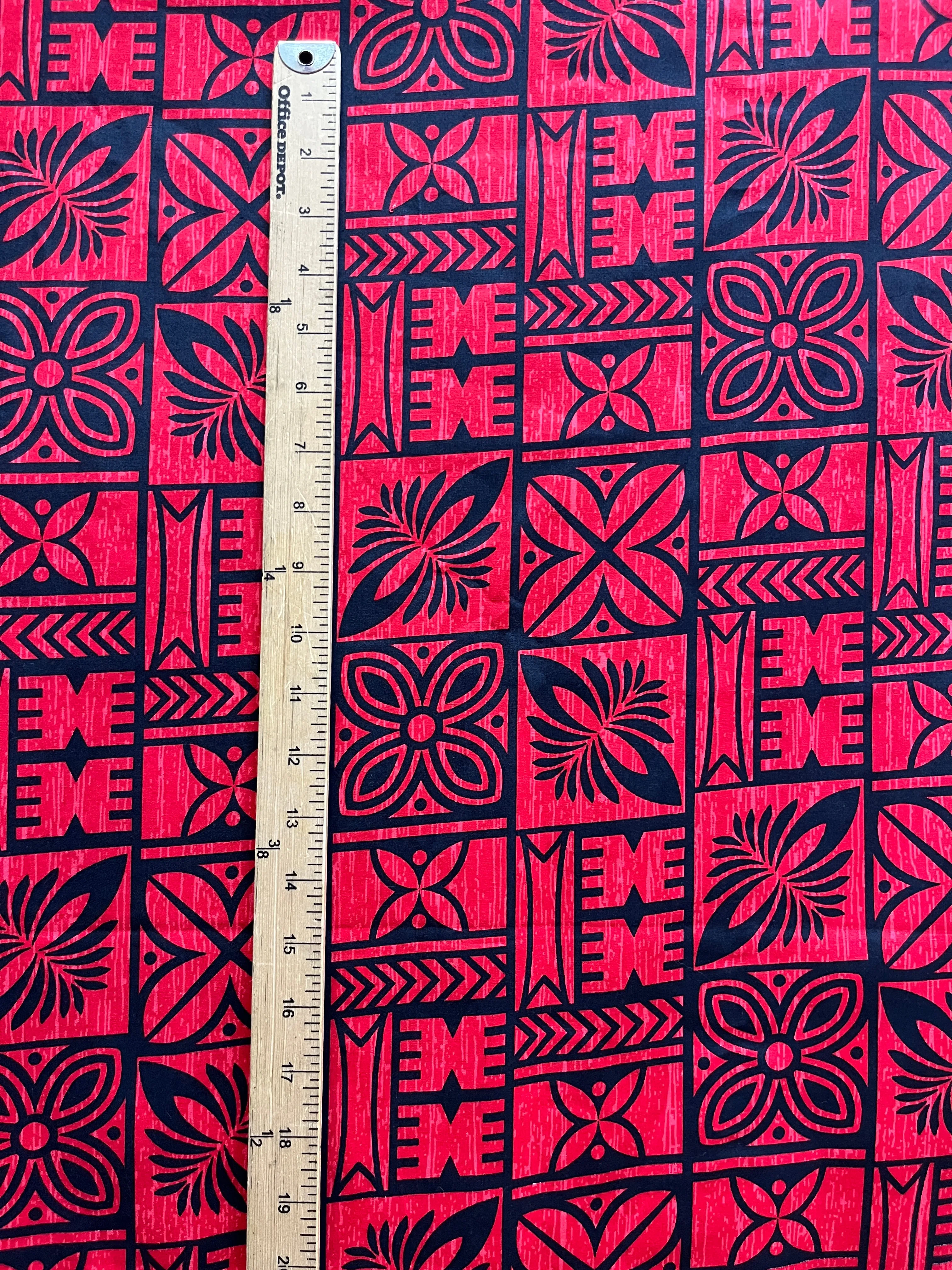 Traditional Polynesian Tapa Pattern Fabric | Cotton