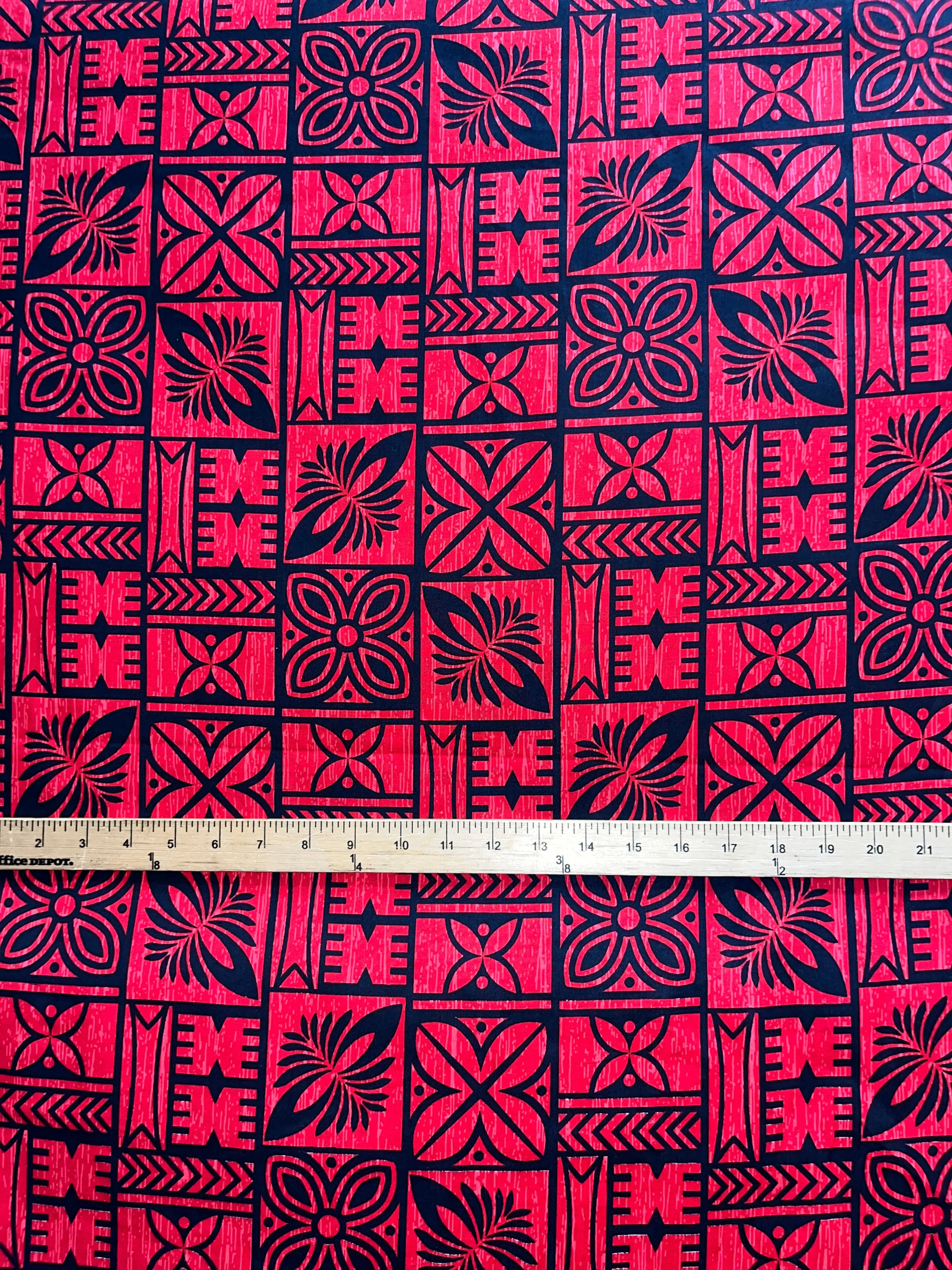 Traditional Polynesian Tapa Pattern Fabric | Cotton