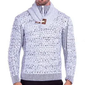 White Cowl Neck Men's Sweater