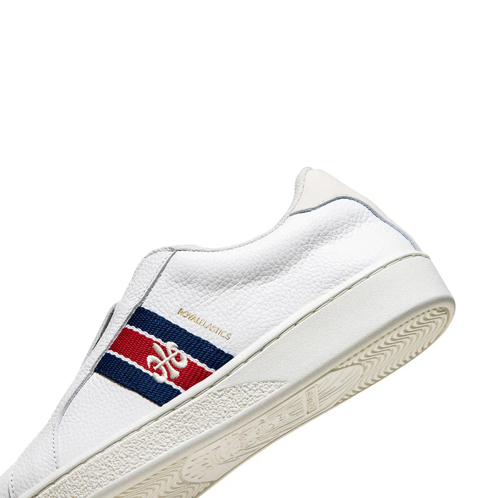 Women's Bishop White Blue Red Leather Sneakers 91733-051