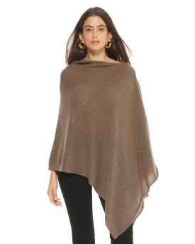 Women's Essential Pure Cashmere Poncho Brown